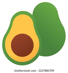 Avocado design element for website, application, printing, document, poster design, etc.