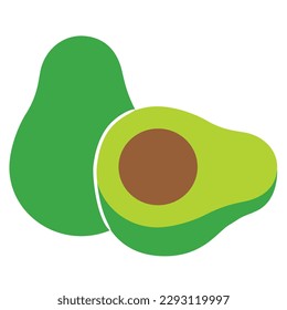 Avocado design element for website, application, printing, document, poster design, etc.