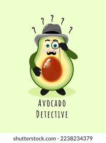 detective aguacate de estilo antiguo con impertinentes. Icono de vector