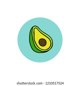avocado doodle icon