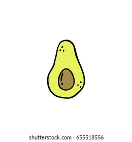 avocado doodle icon