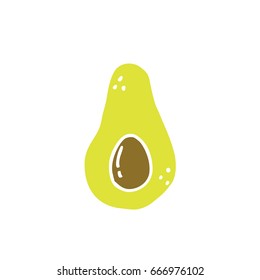 Avocado Doodle Icon