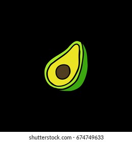 avocado doodle icon