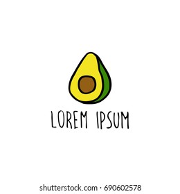 avocado doodle icon