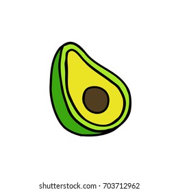 avocado doodle icon