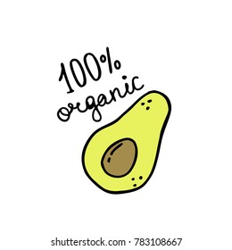 avocado doodle icon