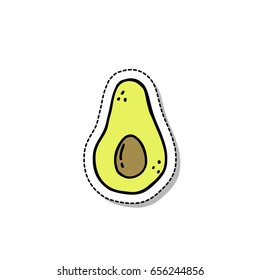 Avocado Doodle Icon, Sticker