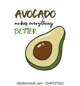 Avocado doodle outline icon. Logo organic fruit and vegetable illustartion