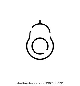 Plantilla De Logotipo De Ilustración De Icono De Línea Dotada De Aguacate. Idóneo Para Muchos Fines.