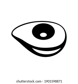 Dibujo de AVOCADO. Icono negro aislado en fondo blanco.
... Alimentos saludables, fruta tropical. Vector plano de dibujos animados Ilustración.