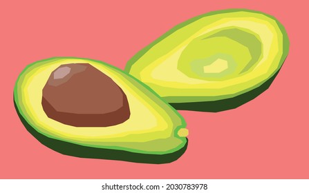 dibujo de aguacate con fondo rosa