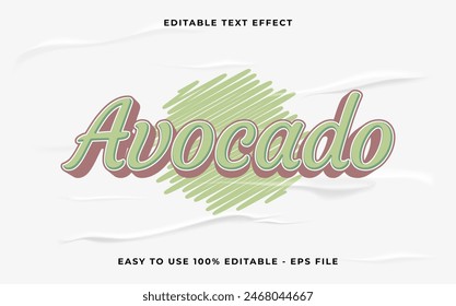 avocado editable text effect. Minimalist vector text effect.