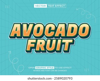 avocado editable text, font effect, 3d text for title