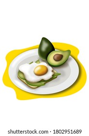 Avocado und Eier auf dem Teller
