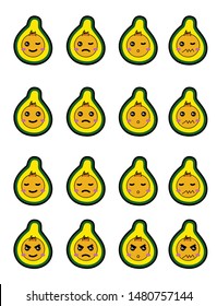 avocado emoticon or smile icon for user interface and social media