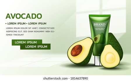 Plantilla de anuncios de crema esencial de aguacate