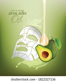 Avocado essential oil Natural Skin Care Cosmetic face mask sheet