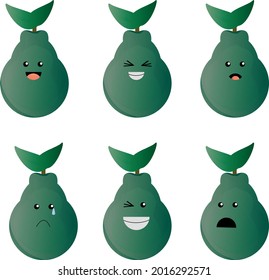 Avocado Expression smile cry whoah