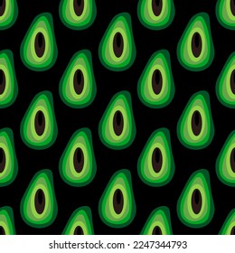 Avocado fashionable seamless vector pattern