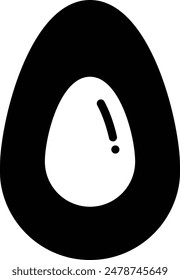 Avocado flat black vector icon.