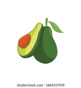 Signo de ilustración de fruta de aguacate con diseño plano