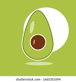 Dibujo de diseño plano aguacate con fondo verde