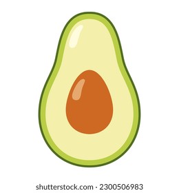 Avocado flat icon isolated on white background. Vector illustration of avocado.
