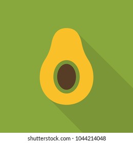 Avocado flat icon vector, colorful logo illustration with the shadow isolated on white