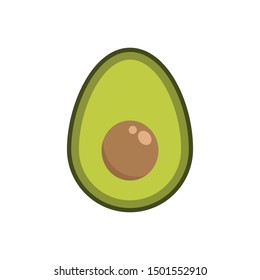 Avocado flat icon. Vector illustration.