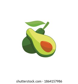 Avocado Flat part Design Fruit Illustration Sign