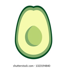 avocado flat simple illustration. Kitchen cooking - vegetables and fruits series.