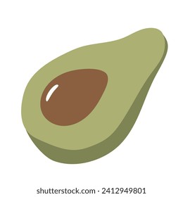 Avocado flat vector. Hand drawing. Isolated element for your design