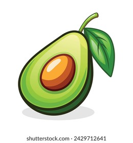 Avocado flat vector illustration on white background