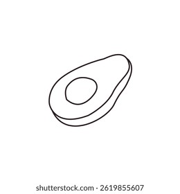 avocado food slice half vitamin vegetable fruit emoji vector symbol sign illustration icon