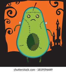 Avocado Frankenstein for Halloween holiday