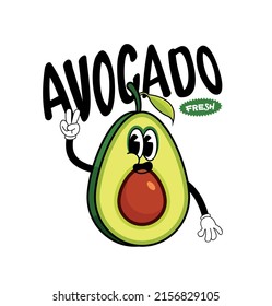 Avocado Fresh Character Free Vector