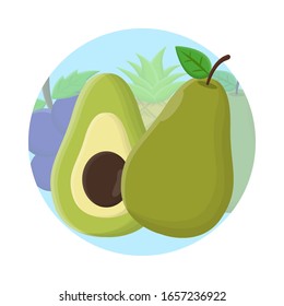 Diseño liso de fruta fresca aguacate
