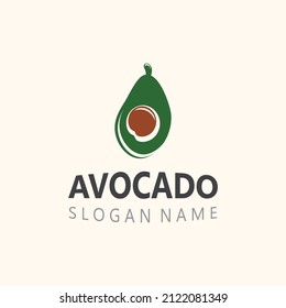 Avocado fresh fruit logo design creative ilustration template