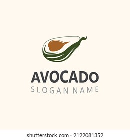 Avocado fresh fruit logo design creative ilustration template