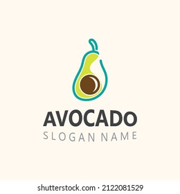 Design des Avocado-Logos für frische Früchte - Vorlage für kreative Illustrationen