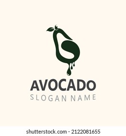 Plantilla de ilustraciones creativas del logotipo de la fruta fresca aguacate