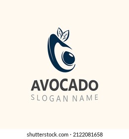 Design des Avocado-Logos für frische Früchte - Vorlage für kreative Illustrationen