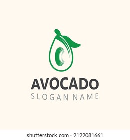 Plantilla de ilustraciones creativas del logotipo de la fruta fresca aguacate