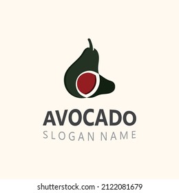 Plantilla de ilustraciones creativas del logotipo de la fruta fresca aguacate
