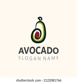 Design des Avocado-Logos für frische Früchte - Vorlage für kreative Illustrationen