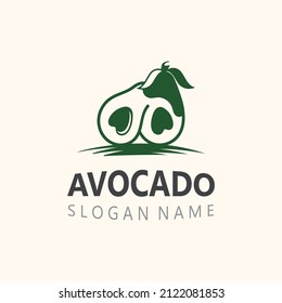 Avocado fresh fruit logo design creative ilustration template