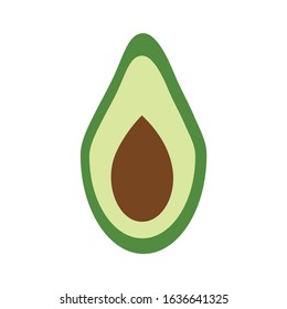 Avocado fresh fruits vector illustration isolated on a white background