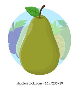 Avocado Fresh Icon Flat Design