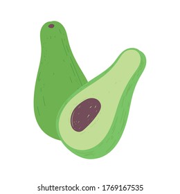 avocado fresh nutrition food isolated icon design vector illustration