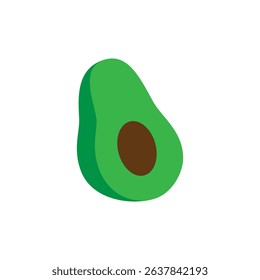 Avocado. Fresh organic vegetable. Vector illustration